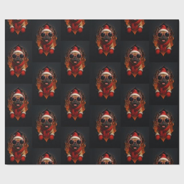 Pakpapier met Kersthond – Vrolijkheid in elke vouw Wrapping Paper (Seam)
