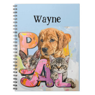 Pal Dog and Cats Plus Personalise Name Notebook