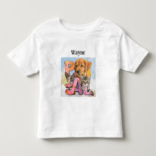 Pal Dog and Cats Plus Personalize Name  Toddler T-Shirt