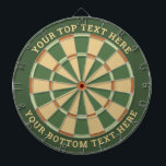 Pal Green and Beige Dartboard with Custom Text<br><div class="desc">Pal green and beige dart board with two custom text areas. You can easily change every color clicking on customize button.</div>