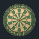 Pal Green and Beige Dartboard with Custom Text<br><div class="desc">Pal green and beige dart board with two custom text areas. You can easily change every colour clicking on customise button.</div>
