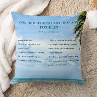 Palabras Motivacionales Logrando Metas Cielo Azul Cushion