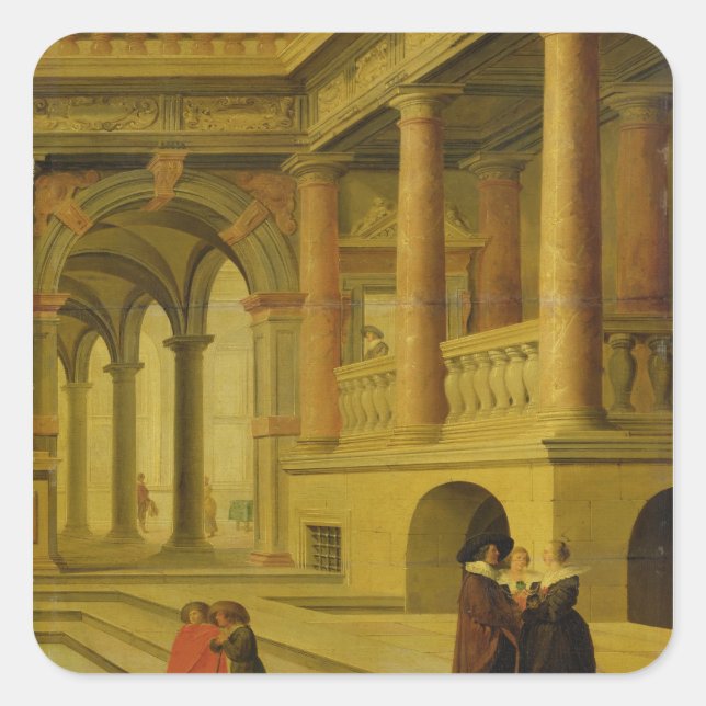Palace Courtyard Square Sticker (Front)