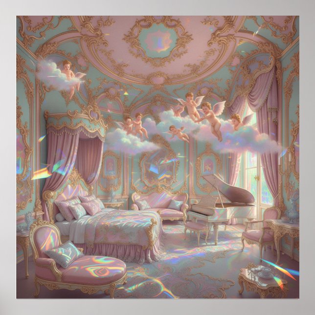 Palace Dreamscape Psychedelic Rococo Revival Mural Poster (Front)