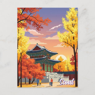 Palace in Fall Seoul South Korea Postcard