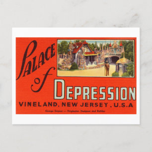 Palace of Depression House in New Jersey Vintage Postcard
