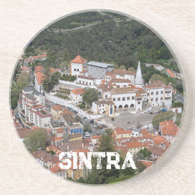 Palace of Sintra from above in Sintra, Portugal Coaster (Front)