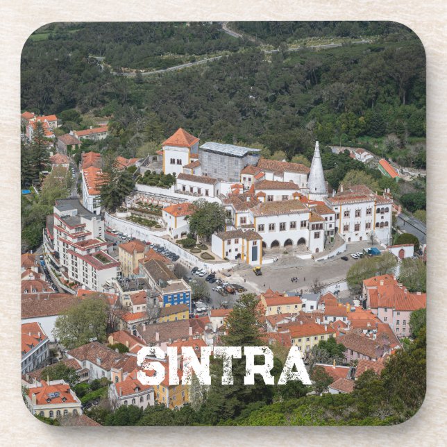 Palace of Sintra from above in Sintra, Portugal Coaster (Front)
