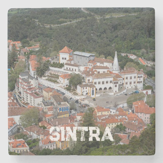 Palace of Sintra from above in Sintra, Portugal Stone Coaster (Front)
