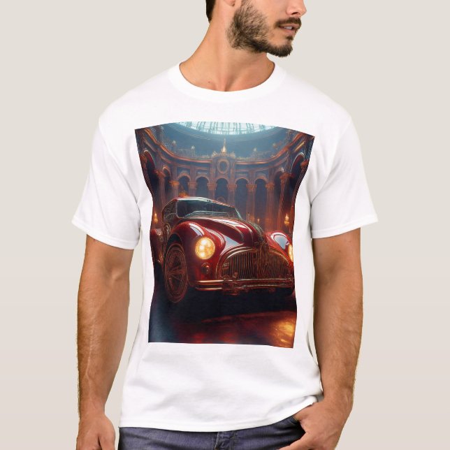 Palace Parked – Crimson Cruiser in the Grand Hall T-Shirt (Front)