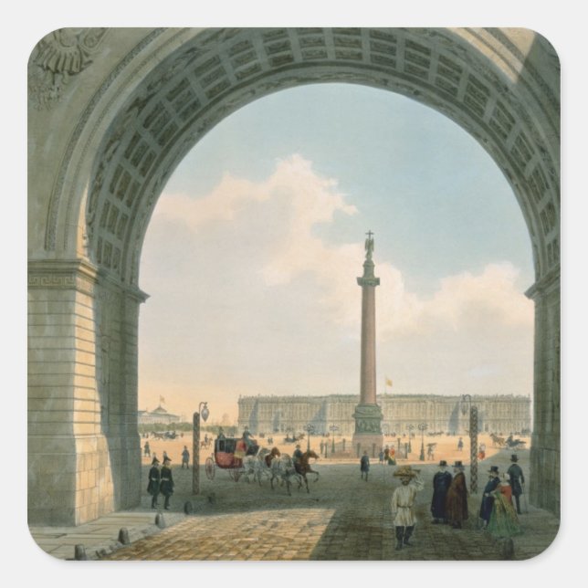 Palace Square, View from the Arch of the Army Square Sticker (Front)