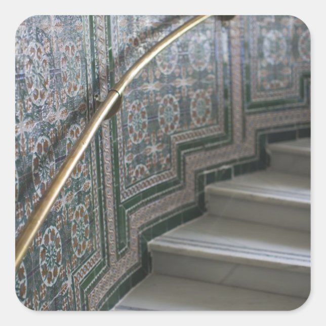 Palacio de Communicaciones, Moorish tiles Square Sticker (Front)