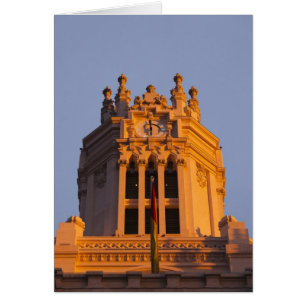 Palacio de Communicaciones, tower detail, sunset