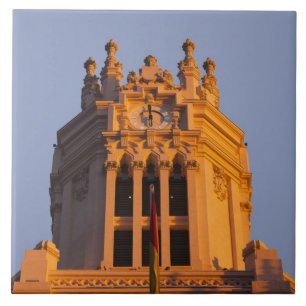 Palacio de Communicaciones, tower detail, sunset Ceramic Tile