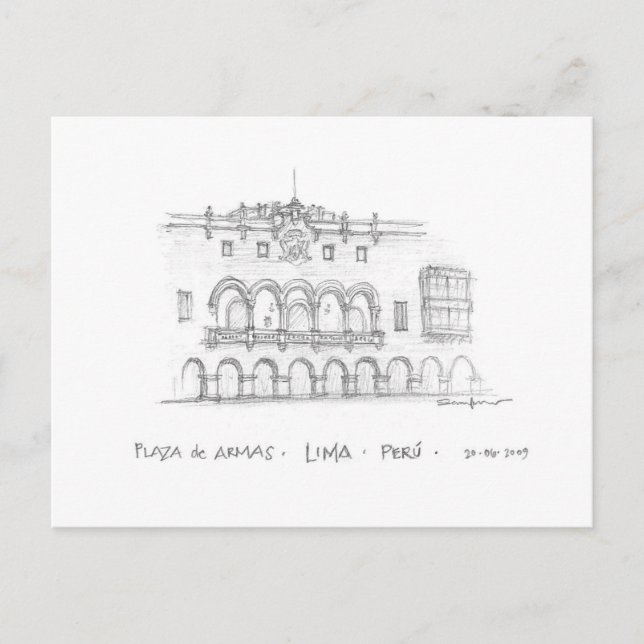 Palacio Municipal, Lima, Perú Postcard (Front)