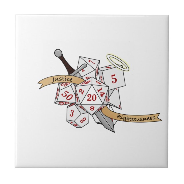 Paladin Dice Design Ceramic Tile (Front)