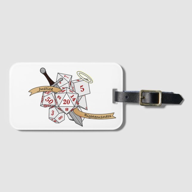 Paladin Dice Design Luggage Tag (Front Horizontal)