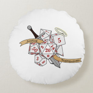 Paladin Dice Design Round Cushion