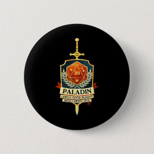 Paladin Fantasy Rpg Trpg Gamer Cl 6 Cm Round Badge