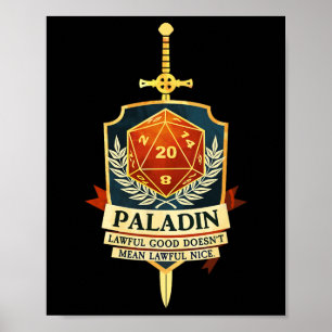 Paladin Fantasy Rpg Trpg Gamer Cl  Poster