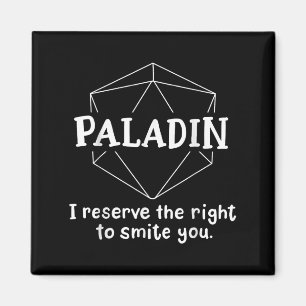 Paladin Funny Character Joke Roleplaying Games Rpg Magnet