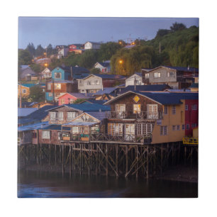 Palafito stilt houses, elevated view ceramic tile