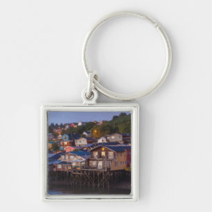 Palafito stilt houses, elevated view key ring