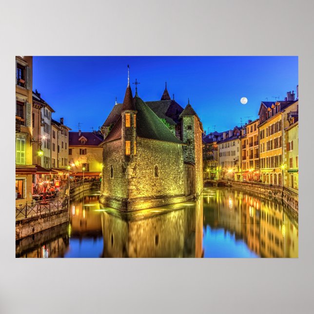 Palais de l'Ile jail in Annecy old city, France Poster (Front)