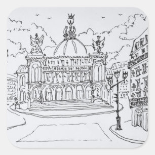 Palais Garnier Opera House   Paris, France Square Sticker