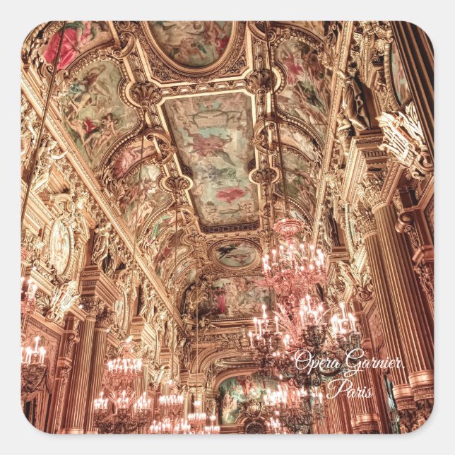 Palais Garnier Opera. Paris. France.  Square Stick Square Sticker (Front)