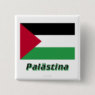 Palästina Flagge mit Namen 15 Cm Square Badge