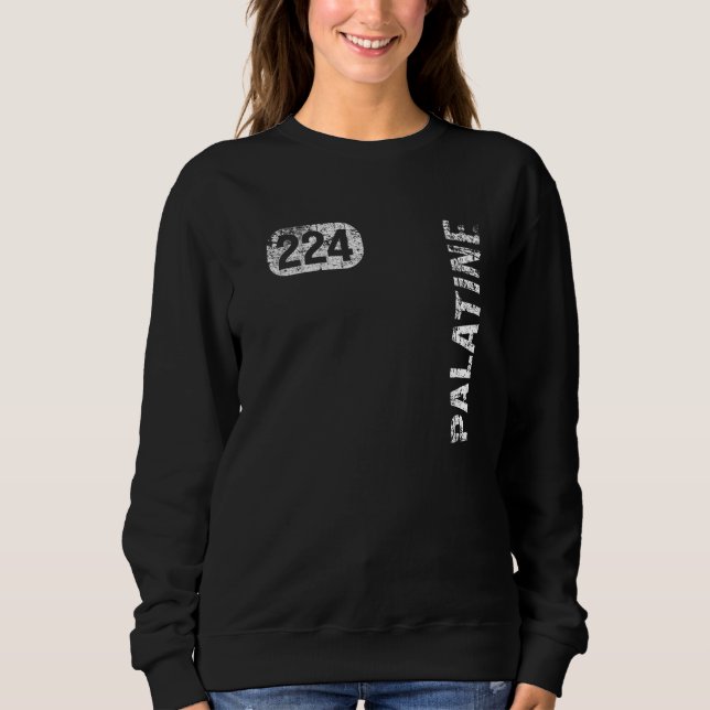 Palatine Illinois 224 Area Code Vintage Retro   Sweatshirt (Front)