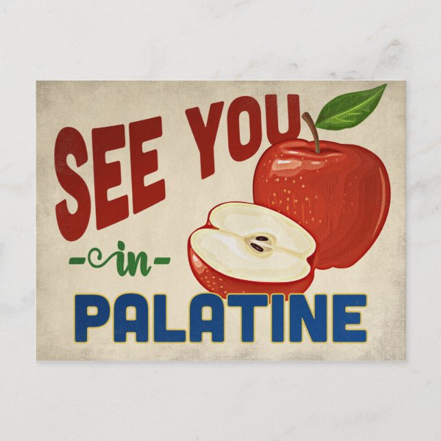 Palatine Illinois Apple - Vintage Travel Postcard (Front)