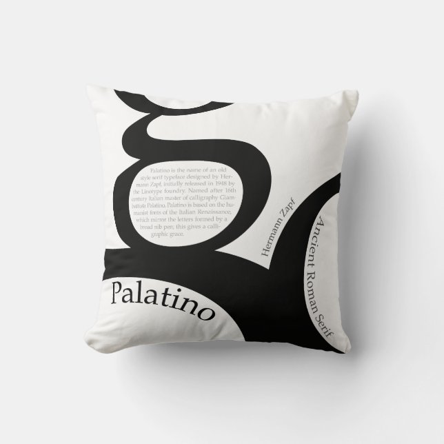 Palatino Typography Demo Cushion (Front)