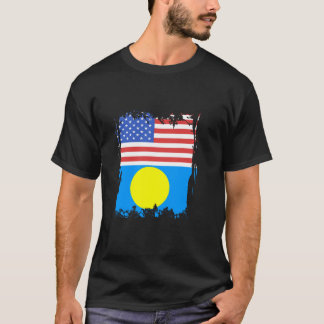 Palau America USA Palauan Flag Palauan Roots Palau T-Shirt