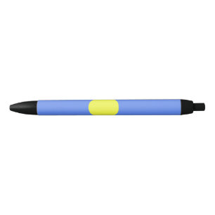 Palau flag black ink pen