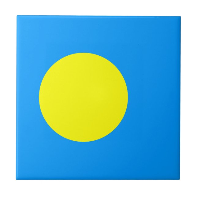 Palau Flag Ceramic Tile (Front)