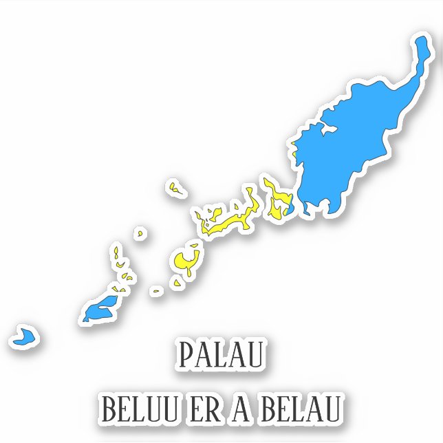 Palau Flag Charming Patriotic Map (Front)