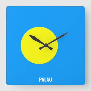 Palau Flag Dazzling Patriotic Square Wall Clock