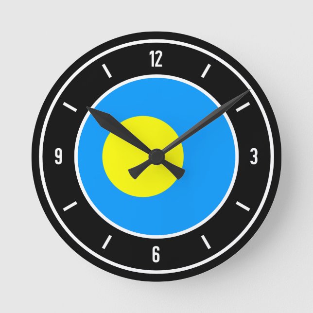Palau Flag Elegant Round Clock (Front)