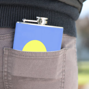 Palau flag hip flask
