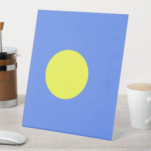Palau flag pedestal sign