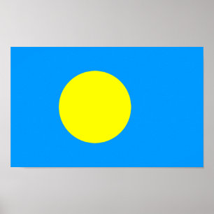 Palau Flag Poster