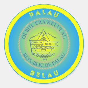 Palau Heritage Emblem Classic Round Sticker