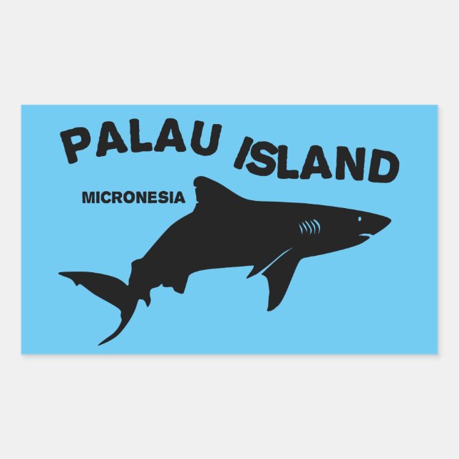 Palau Island Scuba Diving With Sharks Rectangular Sticker (Front)