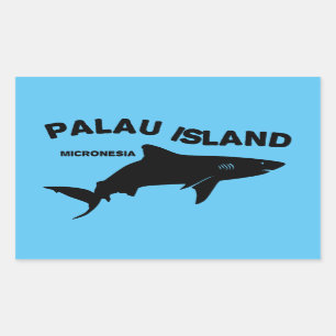 Palau Island Scuba Diving With Sharks Rectangular Sticker