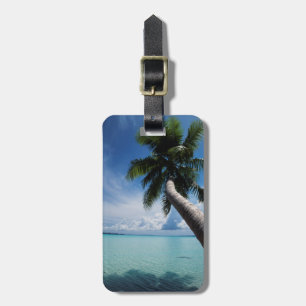 Palau, Micronesia, Palm tree at Palau Lagoon Luggage Tag
