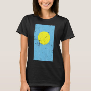 Palau Oceania Micronesia Ngerulmud Distressed Flag T-Shirt