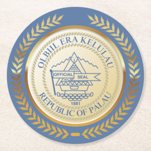 Palau Official Seal Round Paper Coaster
