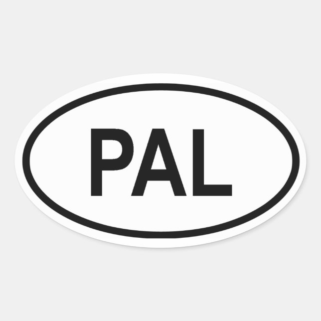 Palau "PAL" Oval Sticker (Front)